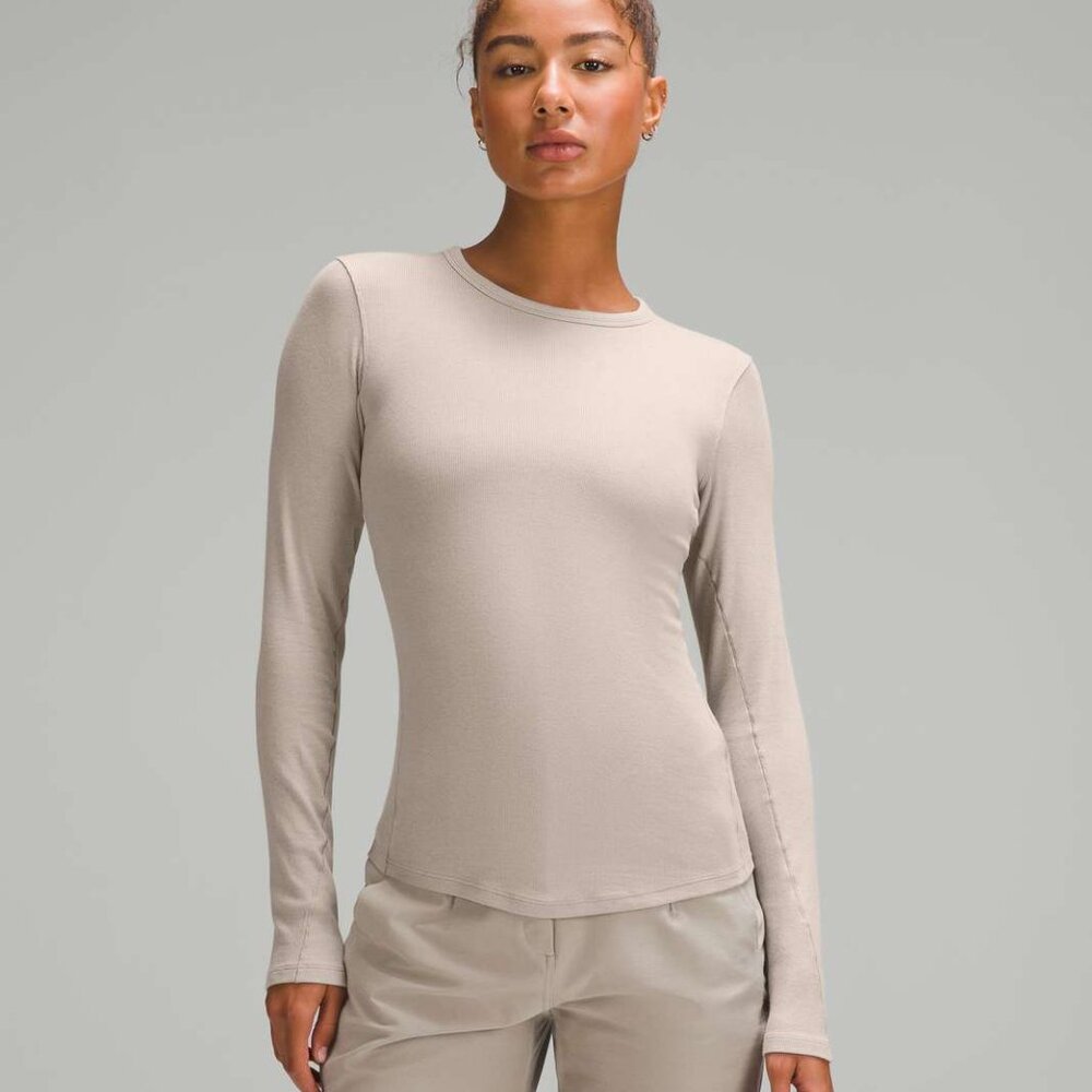 lululemon Hold Tight Long Sleeve Riverstone Tan Size 6